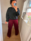 Seam Front Joggers - Wine