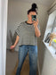 Fine Knit Stripe Top - Chocolate