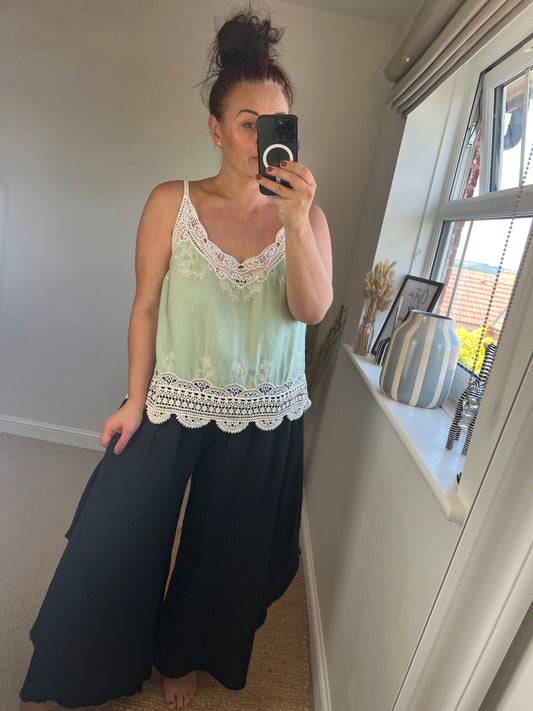 Crochet Cami Top - Sage
