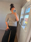 Cable Knit Short Sleeve Jumper - Oatmeal