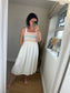 Shirred Bust Midi Dress - White