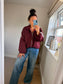 Stripe Bomber Jacket - Wine