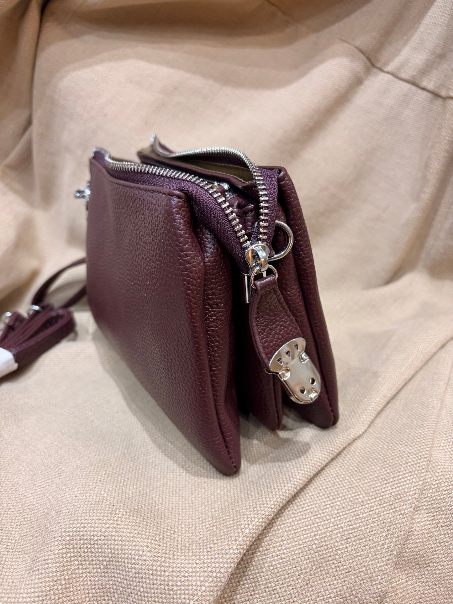 Triple Compartment Bag - Brown