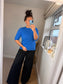 Crop Sleeve Jumper - Blue