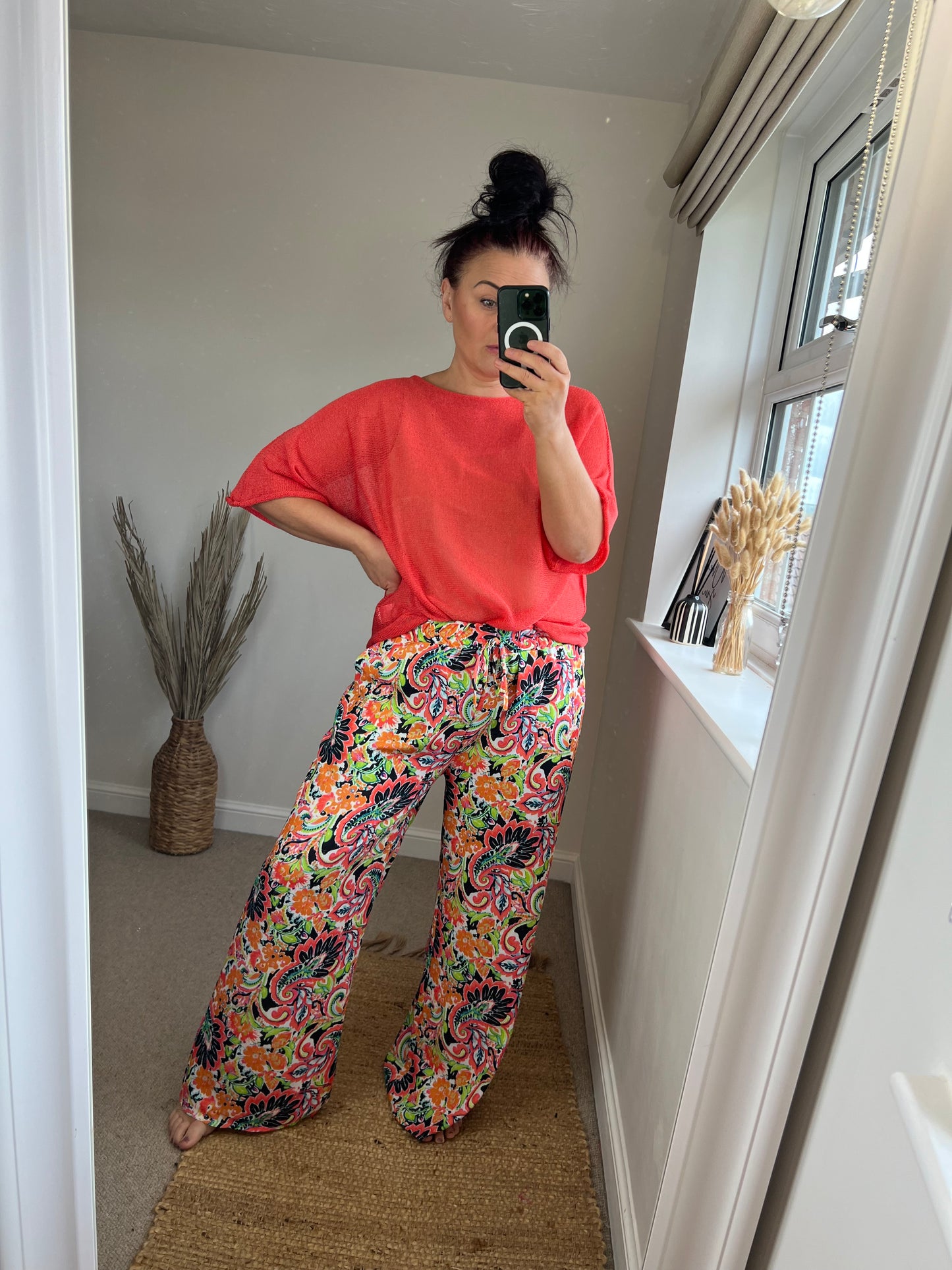Wide Leg Trousers - Floral