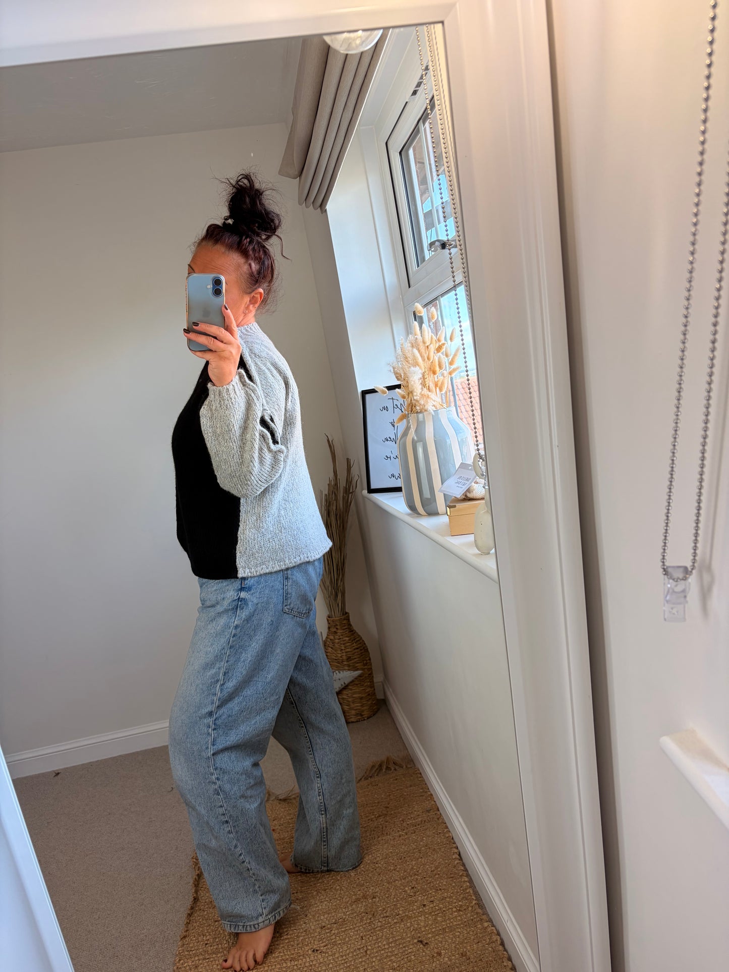 2-way Chunky Jumper - Black/Grey