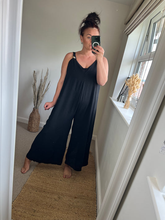 Wide Leg Jumpsuit - Black