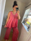 Linen Mix Vest - Rose