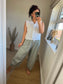 Linen Frill Top - White