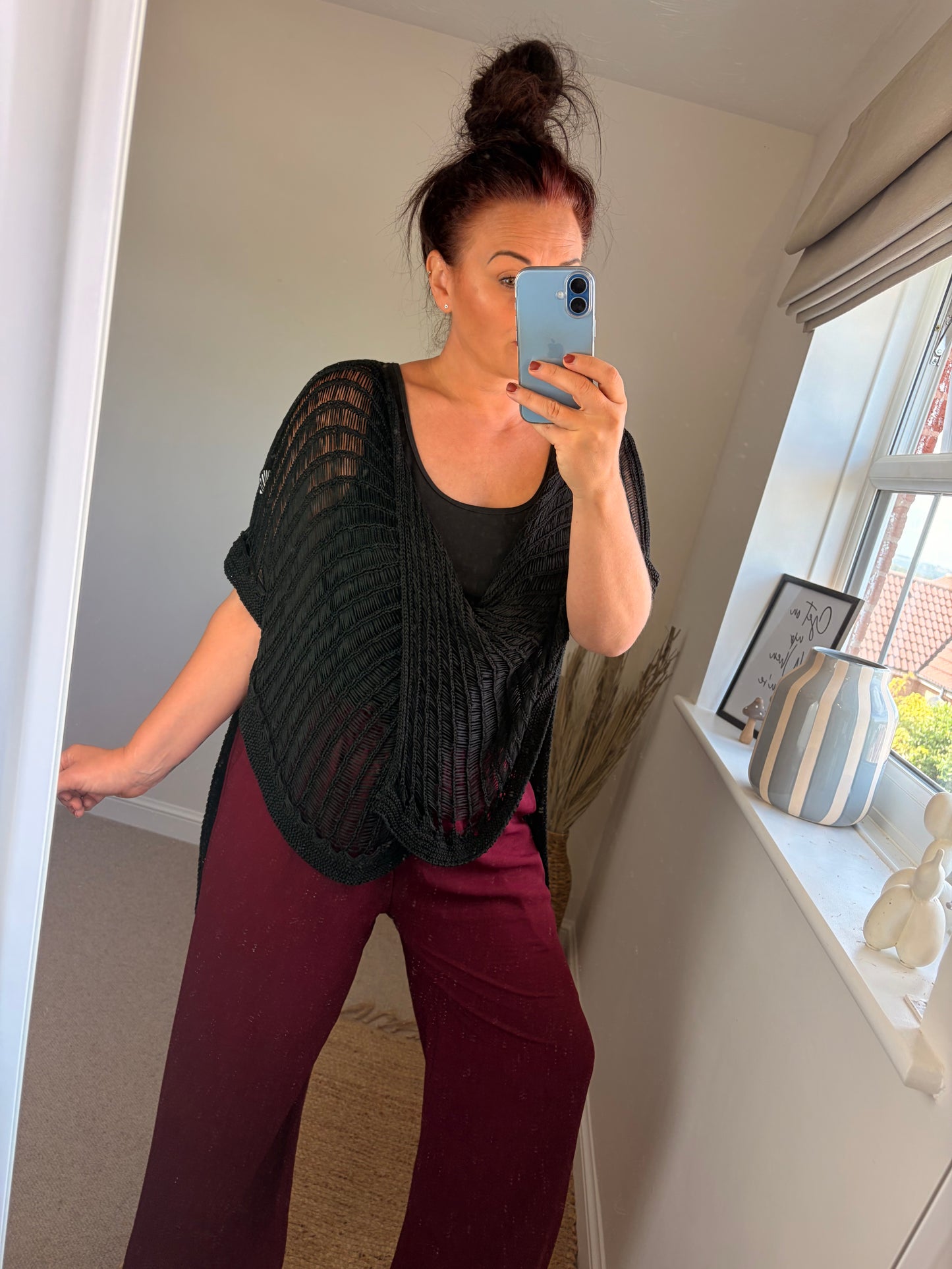 Twist Crochet Top - Black