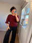 Flute Sleeve Jumper - Wine