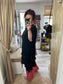 Linen Frill Tunic/Dress - Black