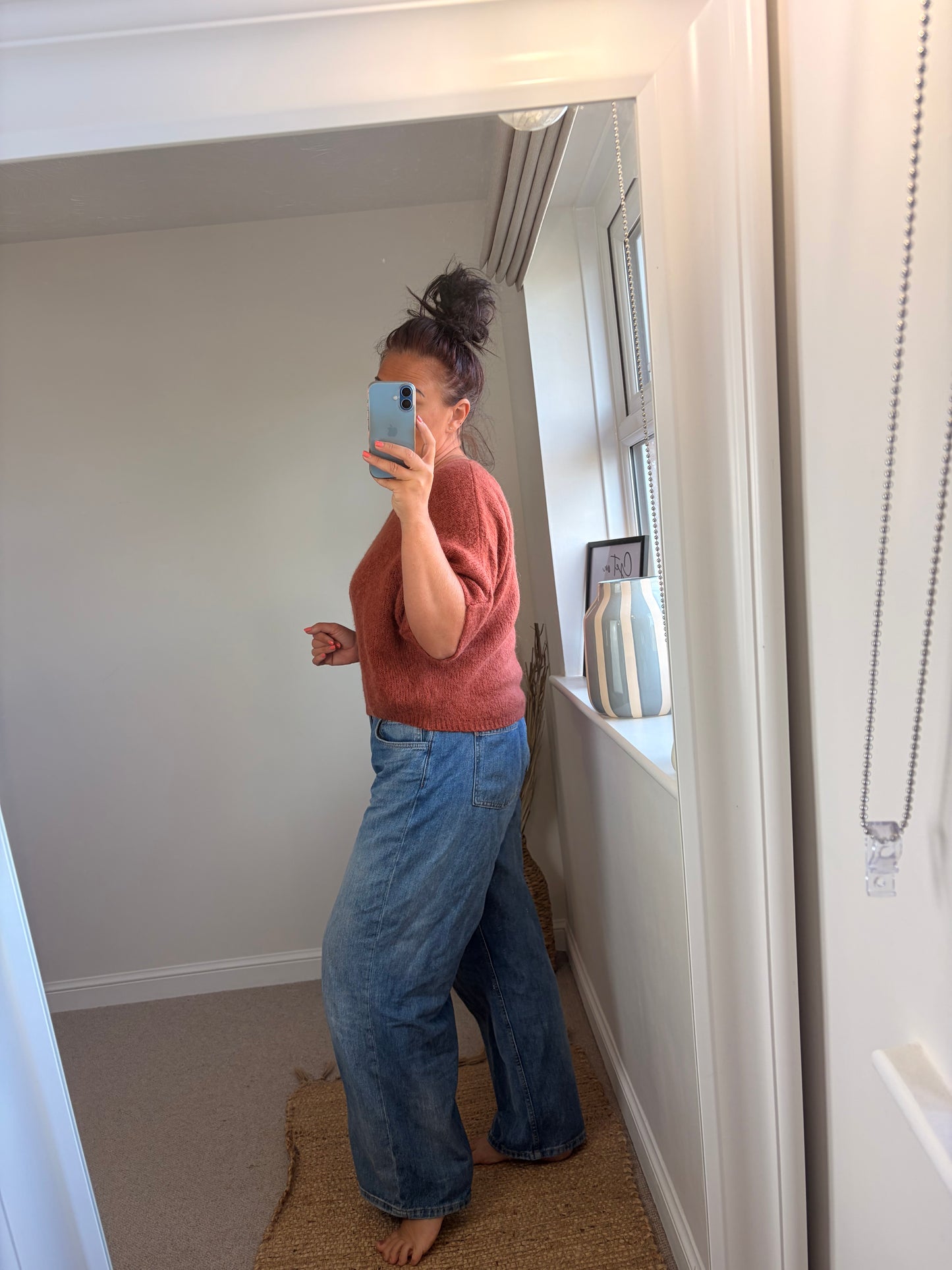 V Neck Jumper - Rust