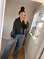 Stripe Bomber Jacket - Black