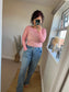 Mesh Long Sleeve Top - Spots Cerise