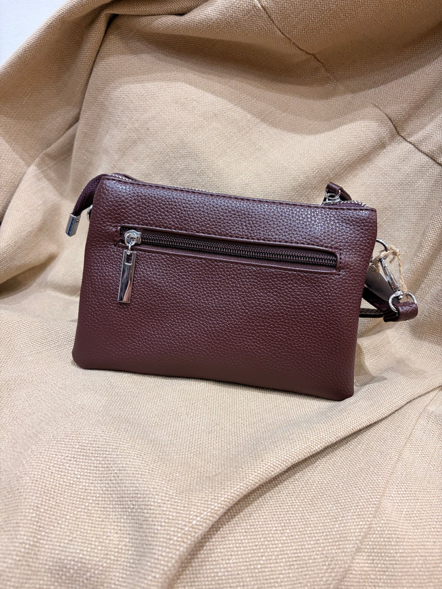 Triple Compartment Bag - Brown