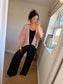 Open Knitted Cardigan - Blush
