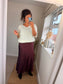 Satin Skirt - Wine