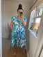 LOTTIE Midi Button Dress with Pockets - Turquoise