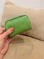 Leather Triple Compartment Purse - Green