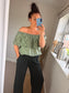 Broderie Anglaise Bardot Top - Khaki
