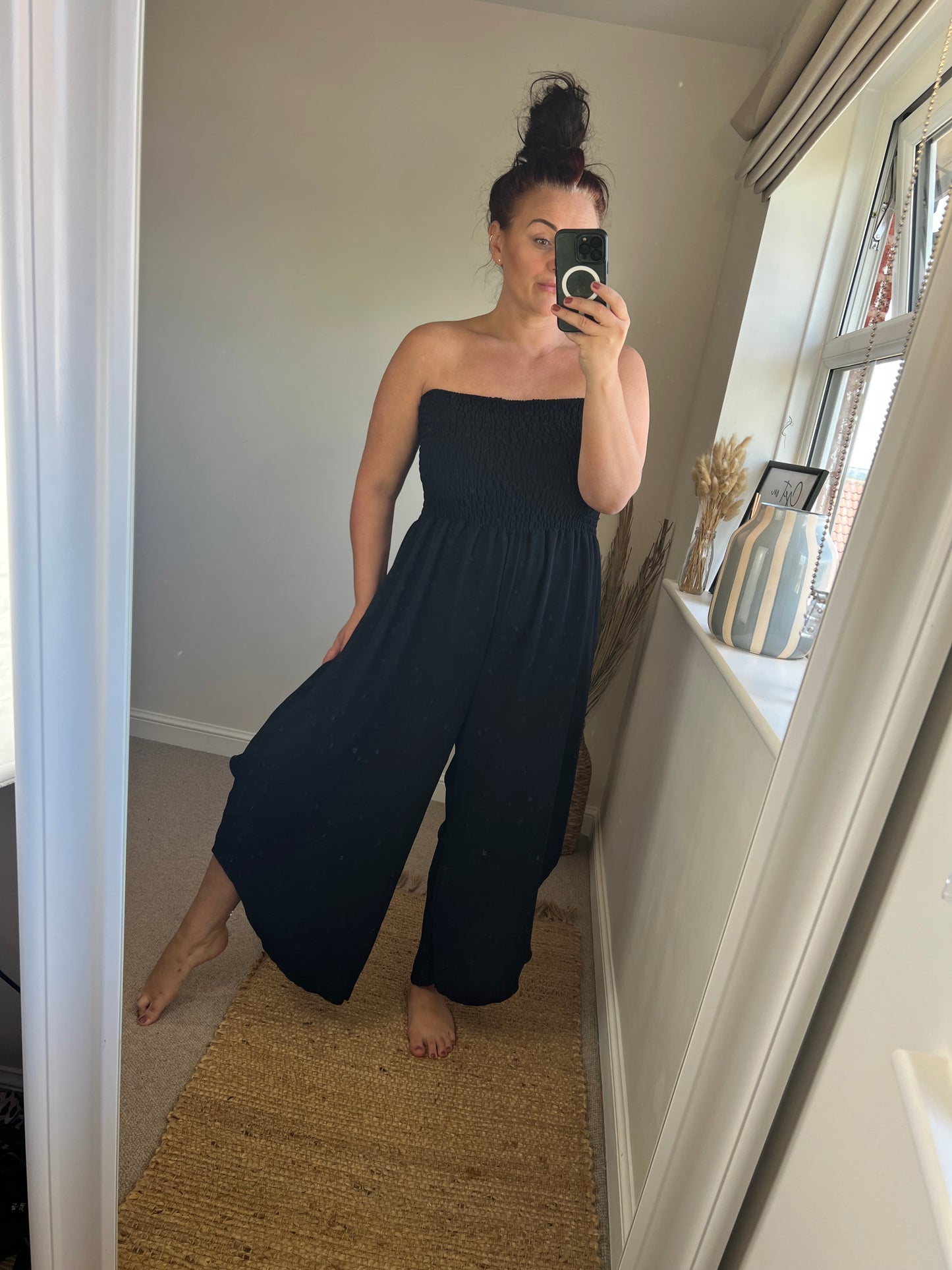 Strapless Tapered Jumpsuit - Black