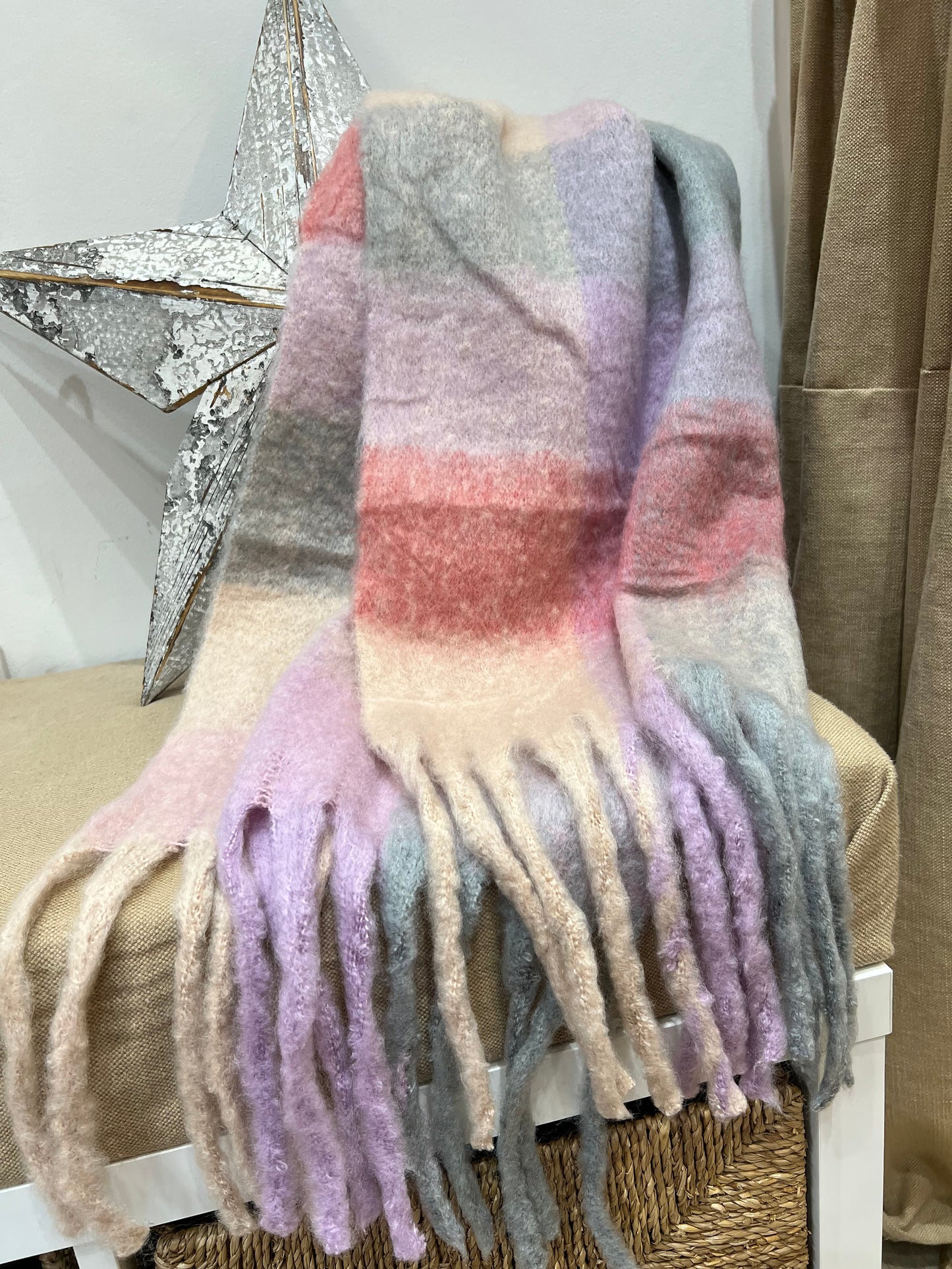 Blanket Scarf - Pastel Check