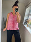 Gingham Vest Top - Cerise