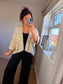 Open Knitted Cardigan - Cream
