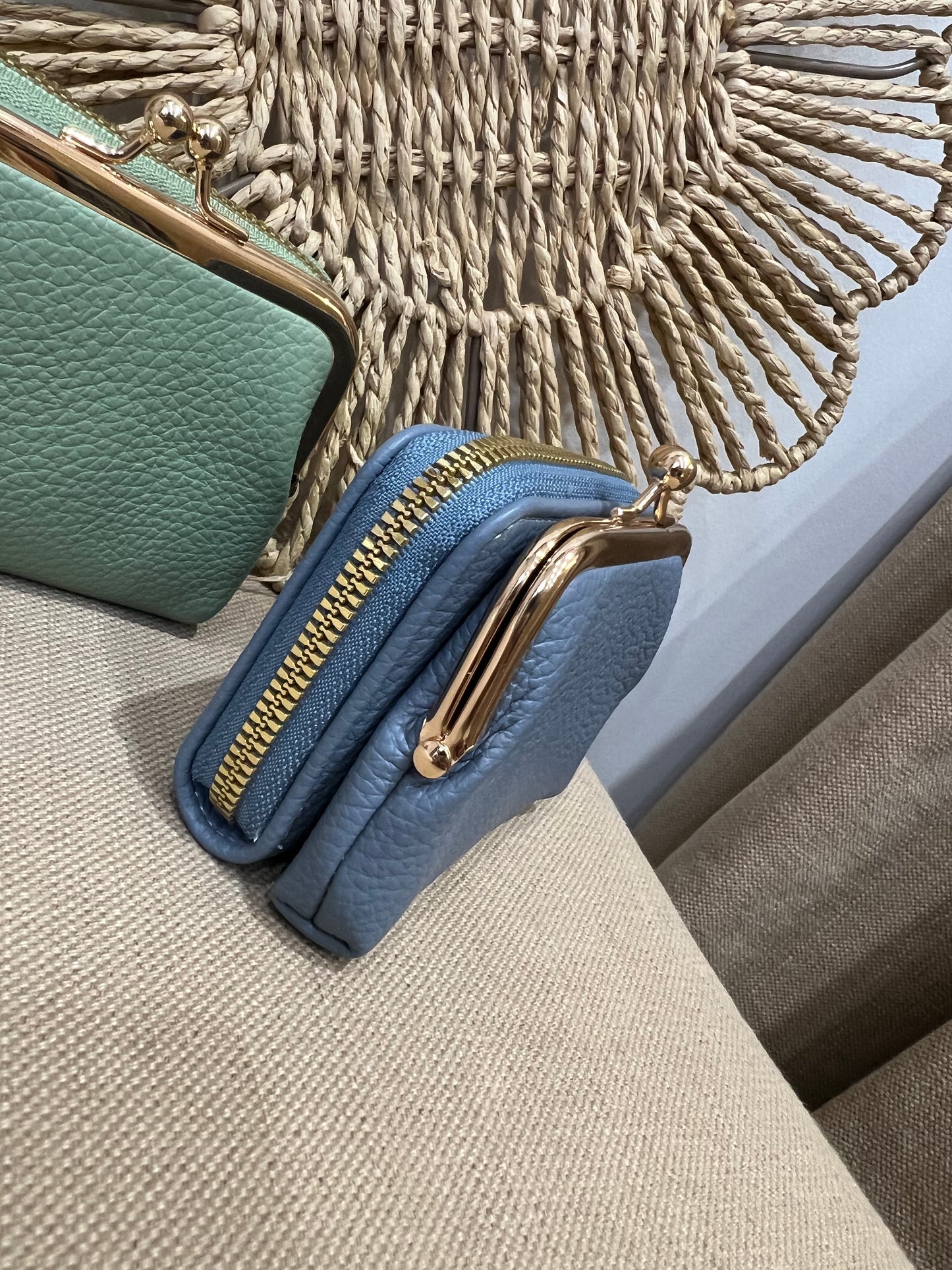 Clasp Purse with Cardholder - Cornflower Blue