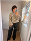 Slouch Oversize Leopard Jumper - Beige